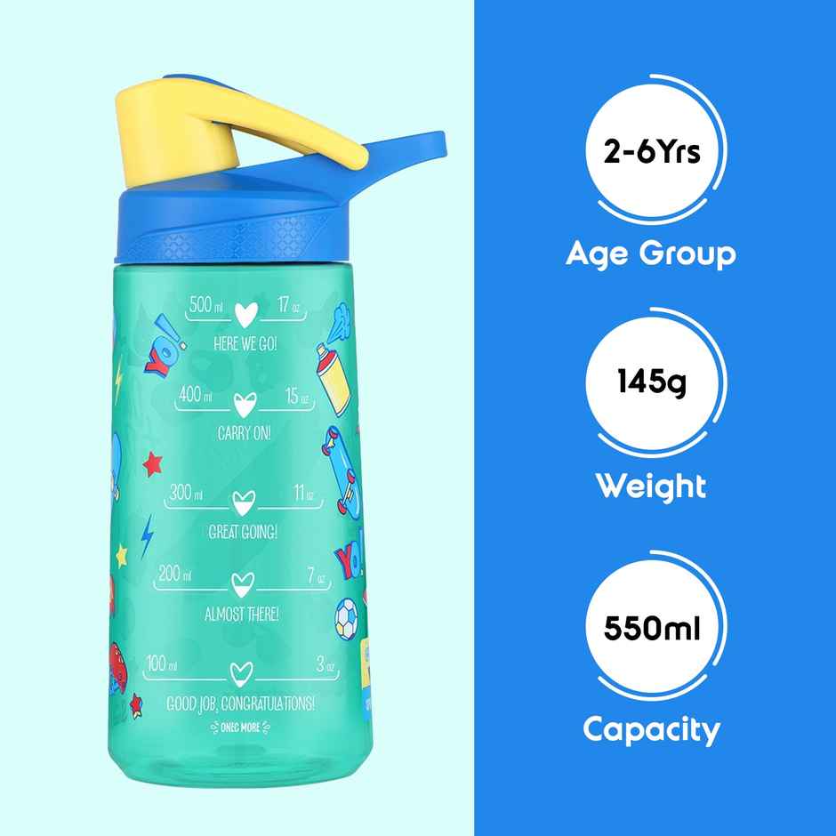 Rabitat Flip Lock | Spill-Proof 100% BPA Free Kids Water Bottle | Food-Grade