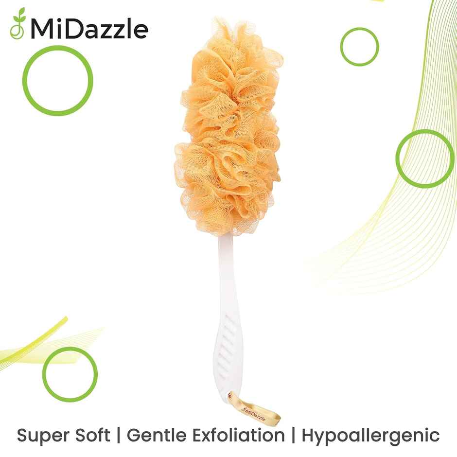 Midazzle Handle Loofah Bath Brush Sponge High Lather Cleansing | Assorted