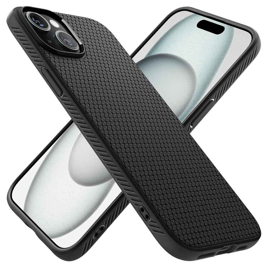 Spigen Liquid Air Back Cover Case Compatible with iPhone 15 Plus (TPU | Matte Black)