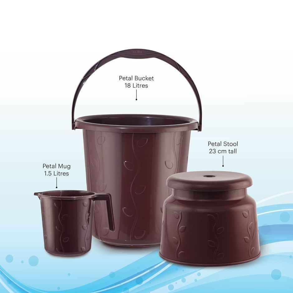 Cello Petal Bathroom Small Set of 3 Dark Brown Sturdy & durable Lightweight and rigid Easy to clean