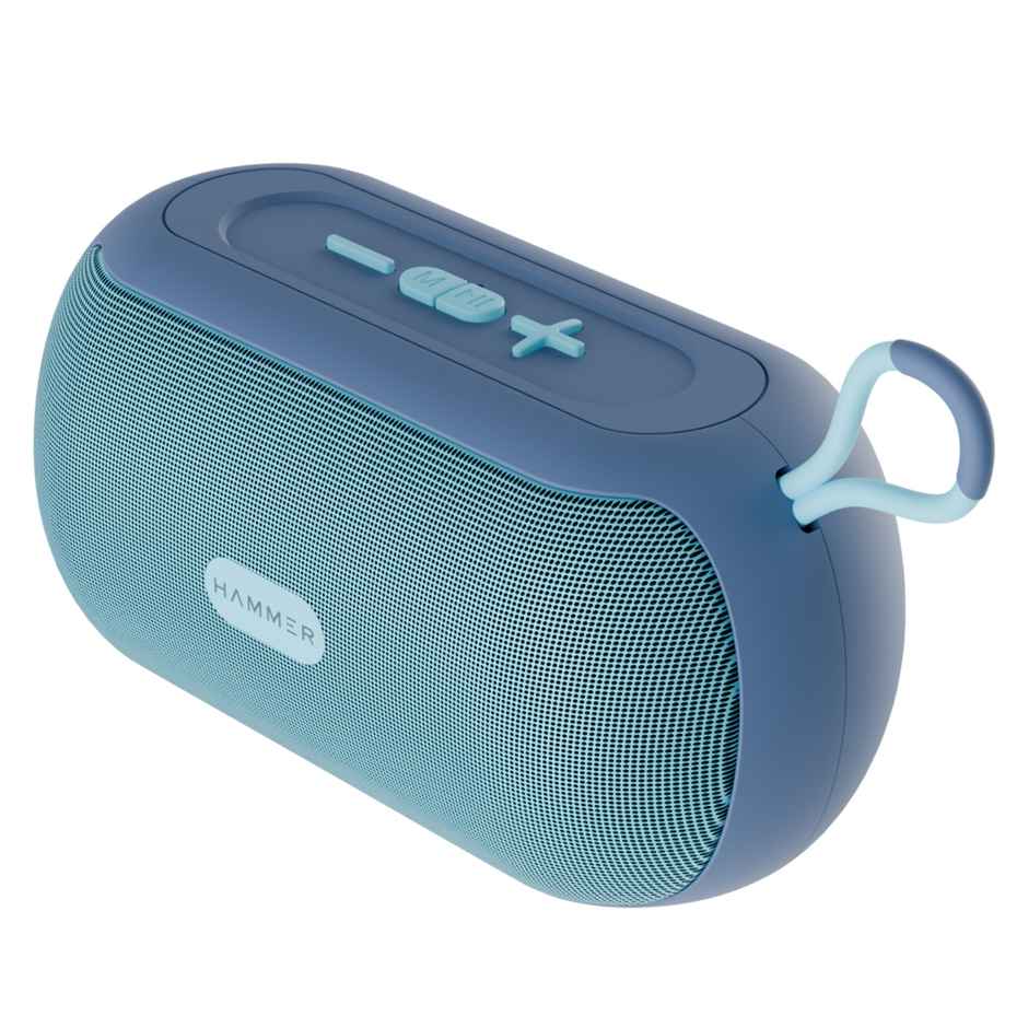 Hammer Wave 10W Bluetooth Speaker | Up to 8 Hours Playtime | BT v5.4, AUX | Blue