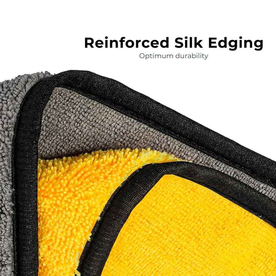 Autoguys Multipurpose Microfiber Car Cleaning Cloth (Pack of 3) - Multicolour | 900 GSM | 40 x 40 cm