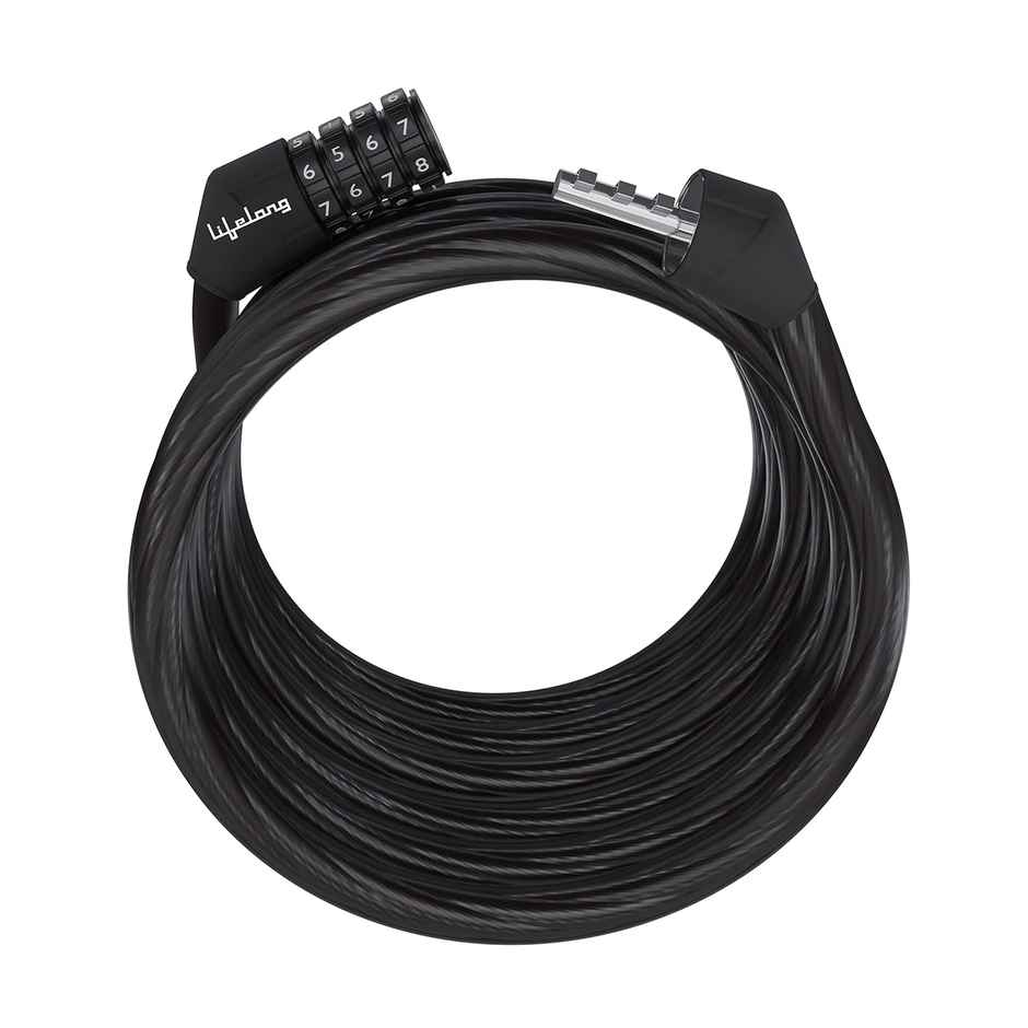 Lifelong LLNML01 Multipurpose 4 Digit Numeric Cable Bike/Bicycle Helmet Lock - 1.8 ft