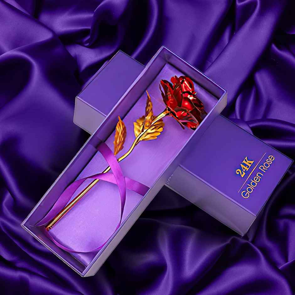 Gold Plated Rose Flower Keepsake Gift Box Set | Perpetual Mart