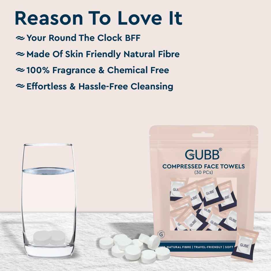 GUBB Face Wipe Facial Tissue Reusable & Biodegradable Wet Wipes For Men & Women