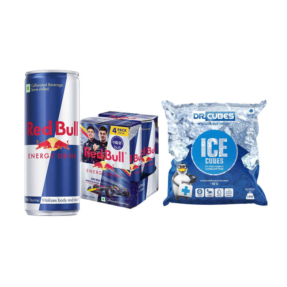 Red Bull Energy Drink Multican(1l) & Dr. Cubes Ice Cubes(1kg) Combo