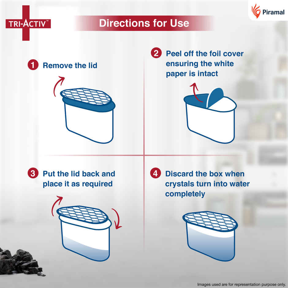 Tri-Activ Moisture Absorbers, Dehumidifier For Wardrobe, Closet, Shoe Rack- Charcoal