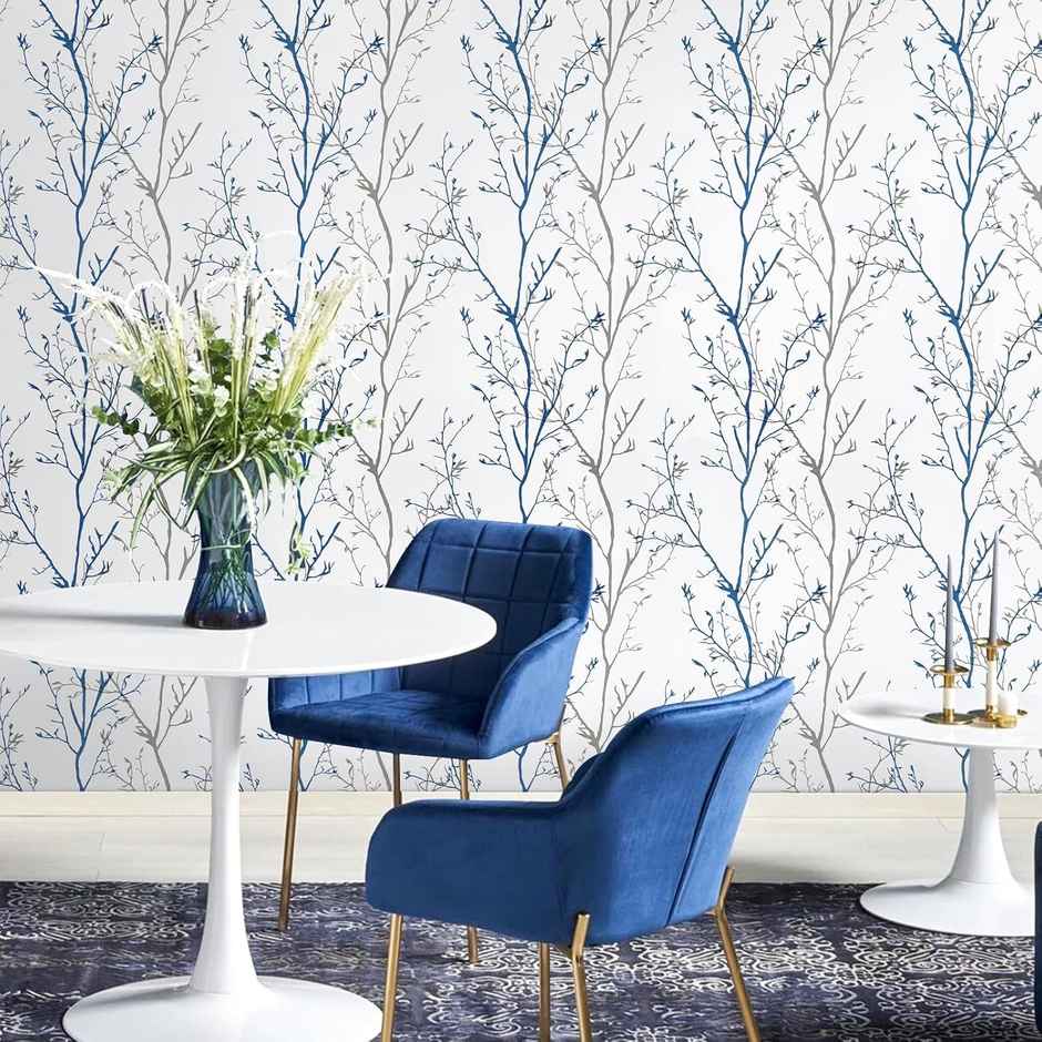 Wollzo Botanical Branch Pattern Decorative Wallpaper | 45 x 500 cm