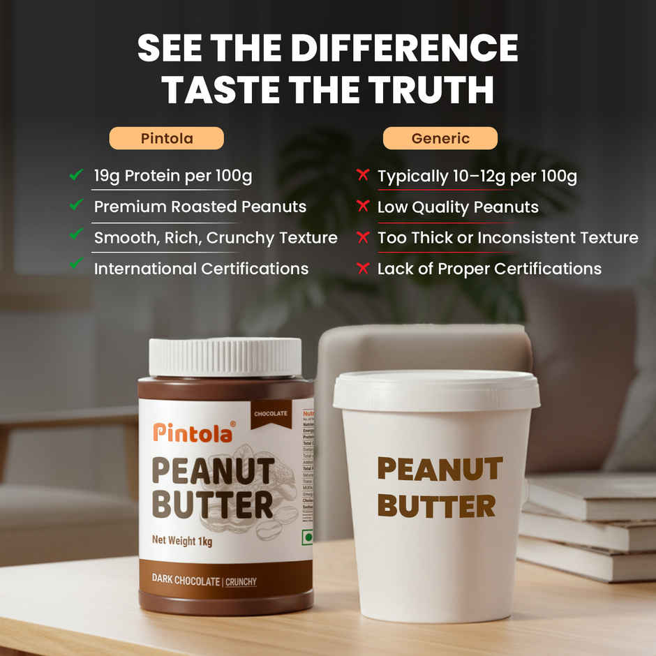 Pintola Peanut Butter Chocolate Flavour Crunchy - 18.6G Protein & 5.2G Dietary Fiber