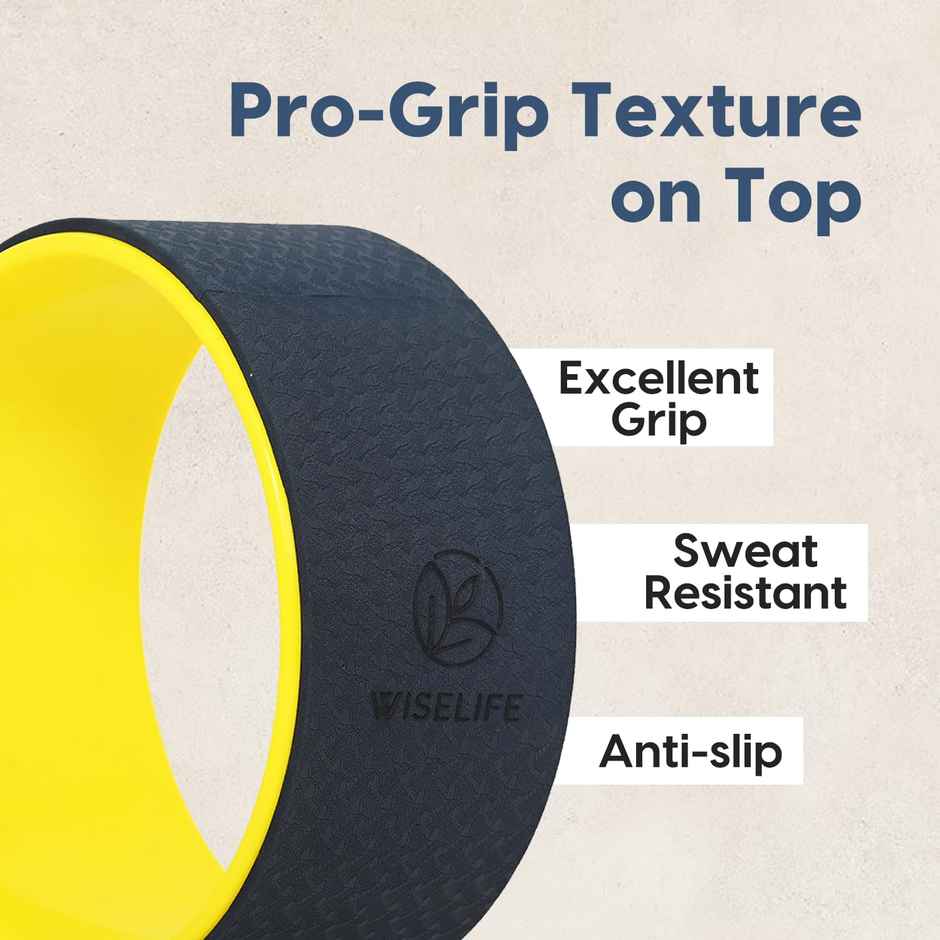 Wiselife Yoga Wheel 12.75x5.75 Inch (Blue-Yellow)