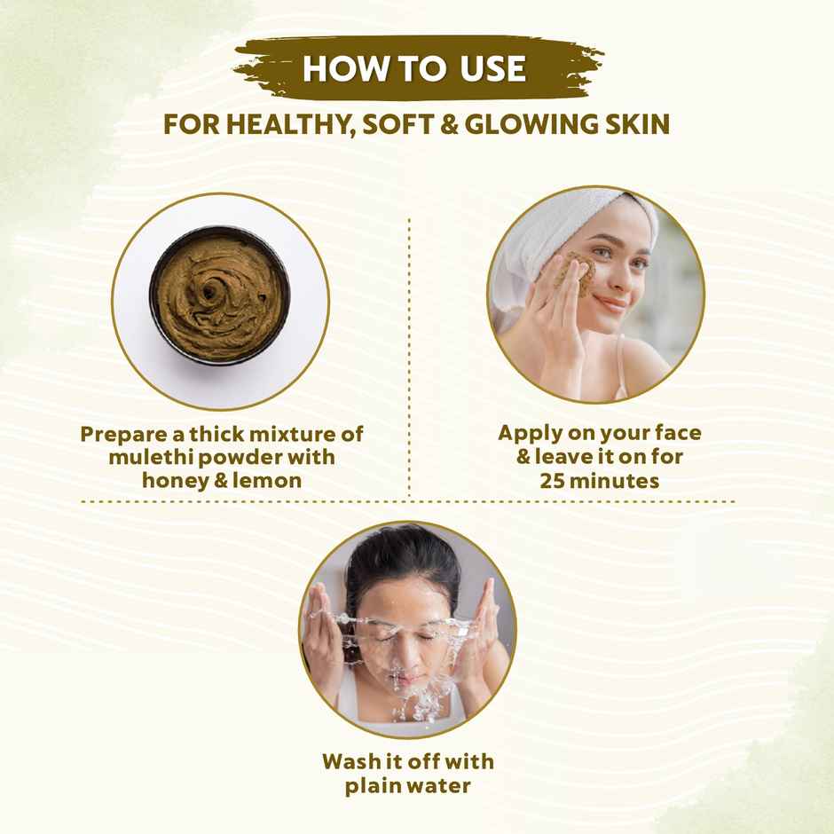 Bio Organic Natural Mulethi Powder by Indus Valley for Hair Fall Control&Glowing Skin DIY Face Pack