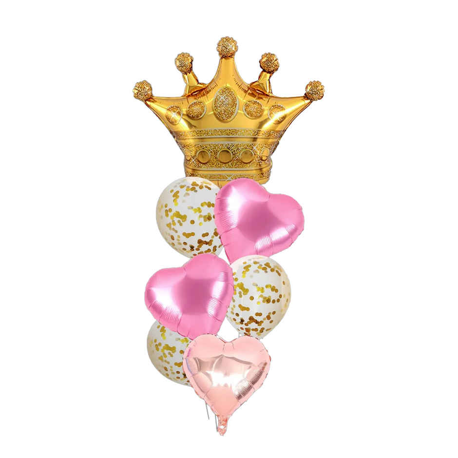 Romantic Decoration Combo With Pink Heart Foil Balloons | Party Propz