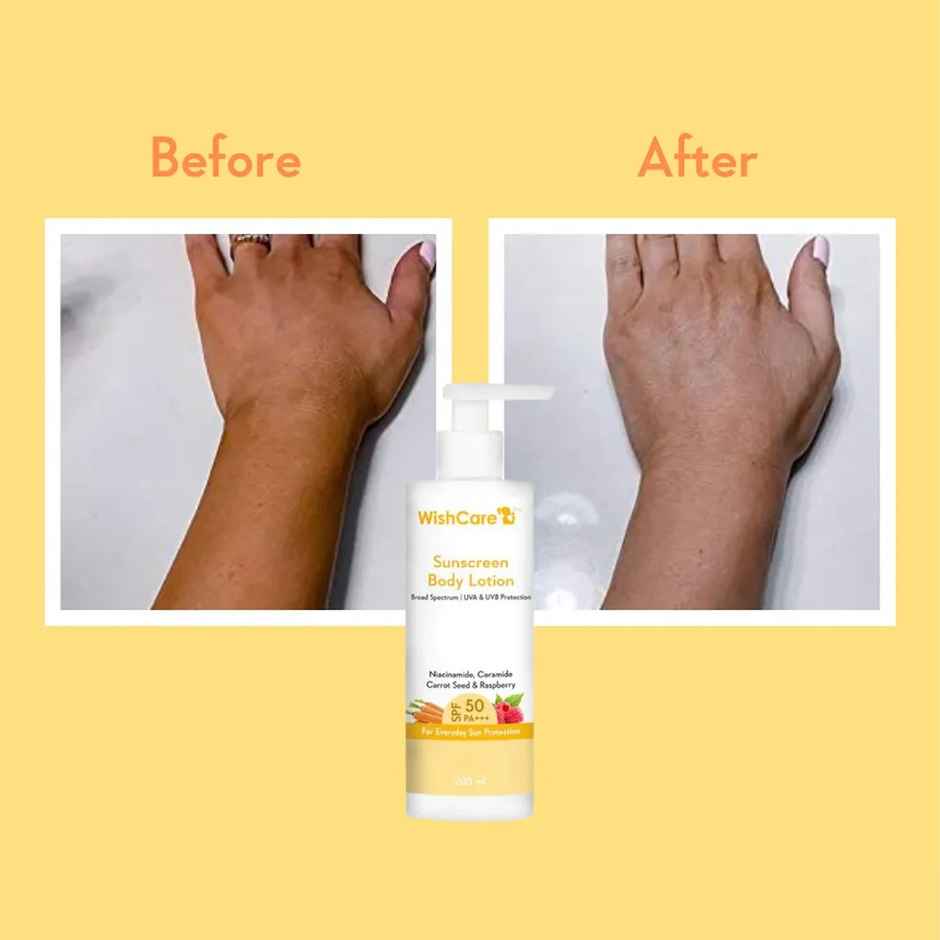 Wishcare Under Arm Roll On Serum With 5% Aha  3% Kojic Acid (50ml) & Wishcare Spf50 Niacinamide Sunscreen Body Lotion With No White Cast (200g) Combo