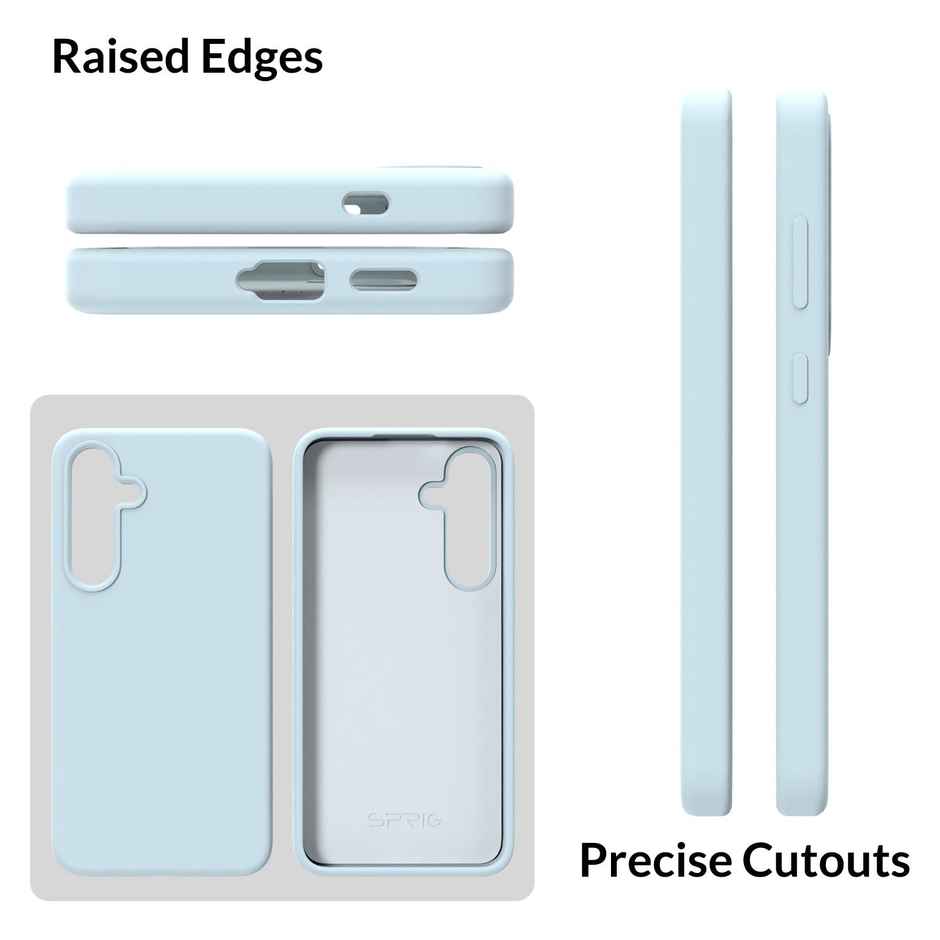 Sprig Premium Back Cover for Samsung Galaxy S24 Plus Phone Liquid Silicone Shock Proof | Light Blue