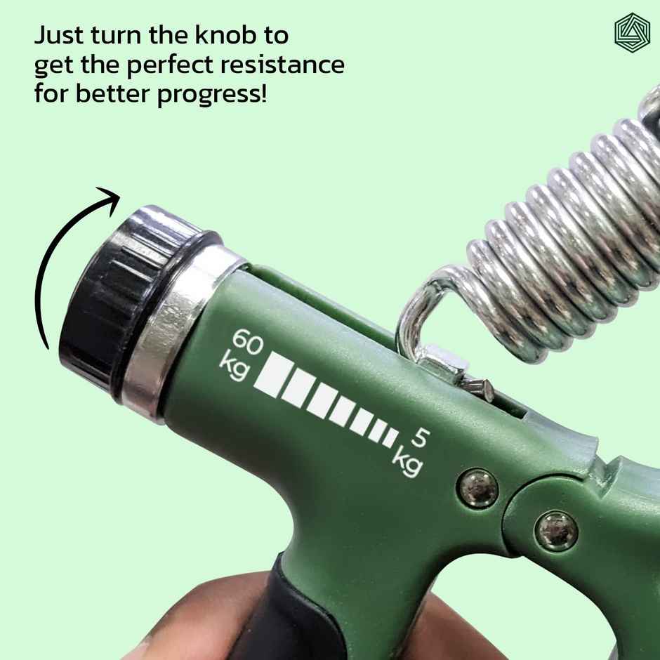 Boldfit Electronic Adjustable Hand Grip Strengthener Army Green- 60Kg