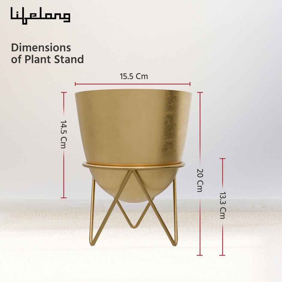 Lifelong Set of 2 Plant Stand for Balcony & Living Room Capacity 10Kg- Anti-Rust Pot Stand