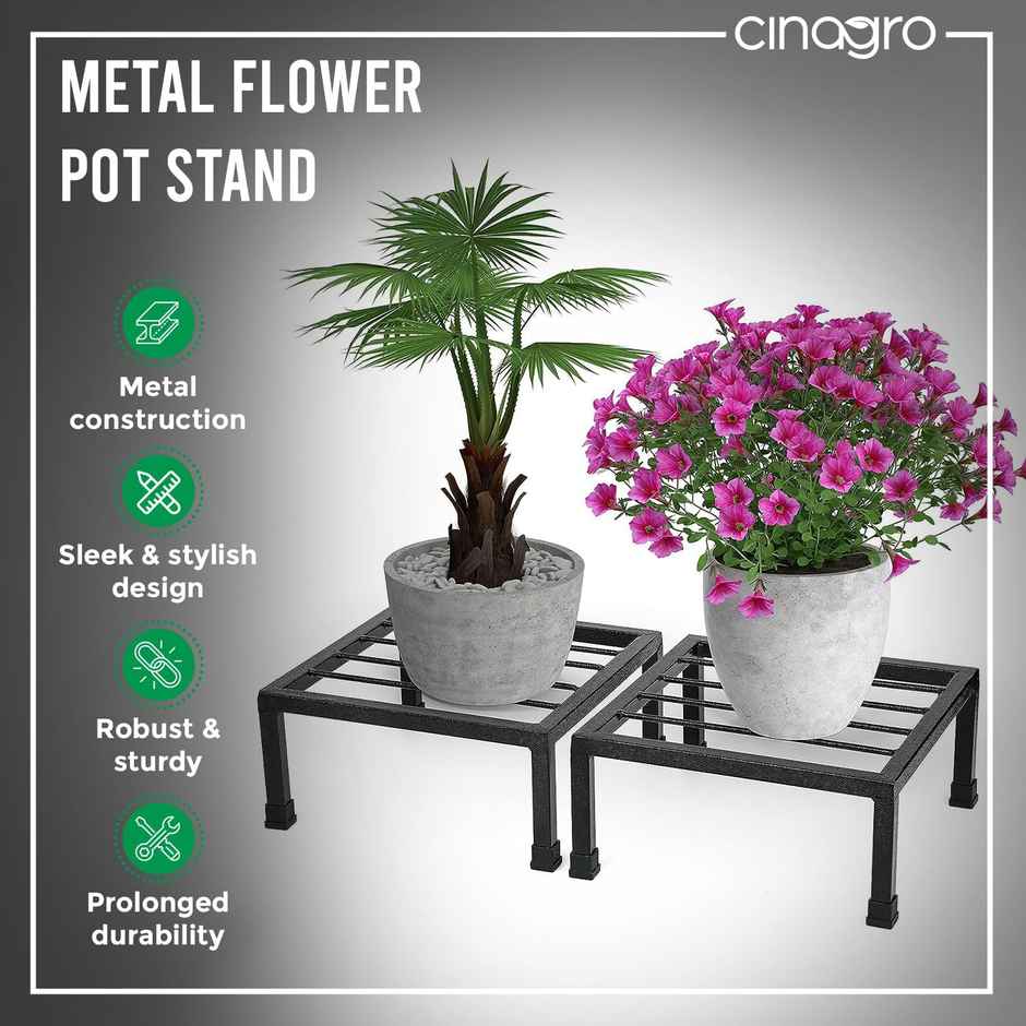 Cinagro Gardening Square Metal Plant Stand - 1 Pack