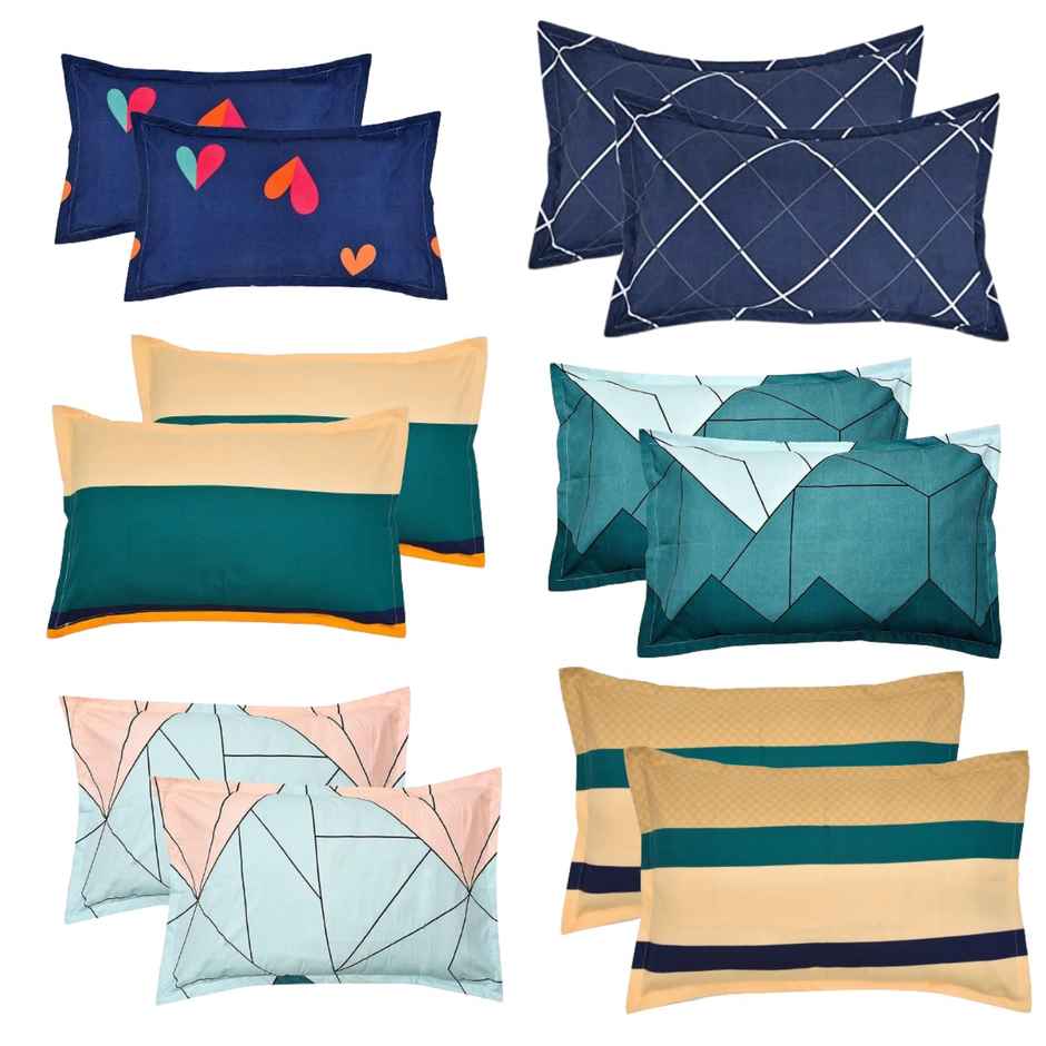 Status Printed Pillow Cover Set of 2 | 40x60 Cm | Assorted