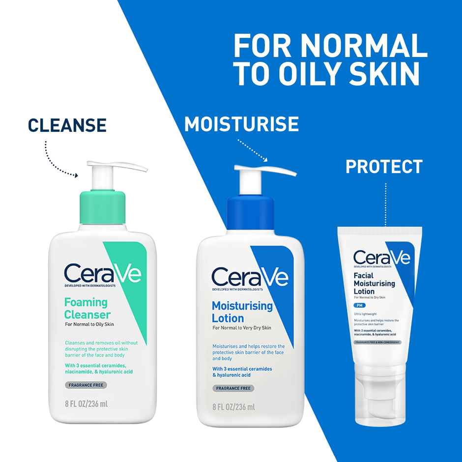 CeraVe Foaming Cleanser Face Wash For Oily Skin With Hyaluronic Acid, Ceramides & Niacinamide