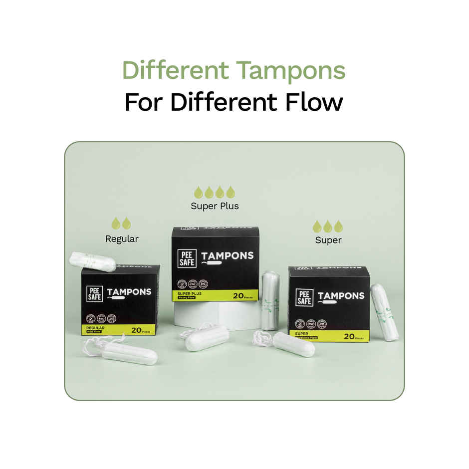 Pee Safe Viscose Super Plus Tampons for Heavy Flow | Ultra-High Absorbency & Leak-Proof Protection