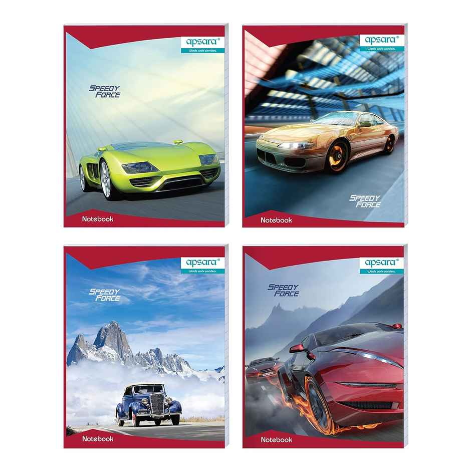 Apsara Kingsize Single Line Notebook | 24 Cm x 18 Cm | Pages - 120 | Assorted