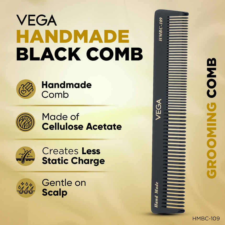 VEGA Grooming Hair Comb - Hmbc-109 (Black)