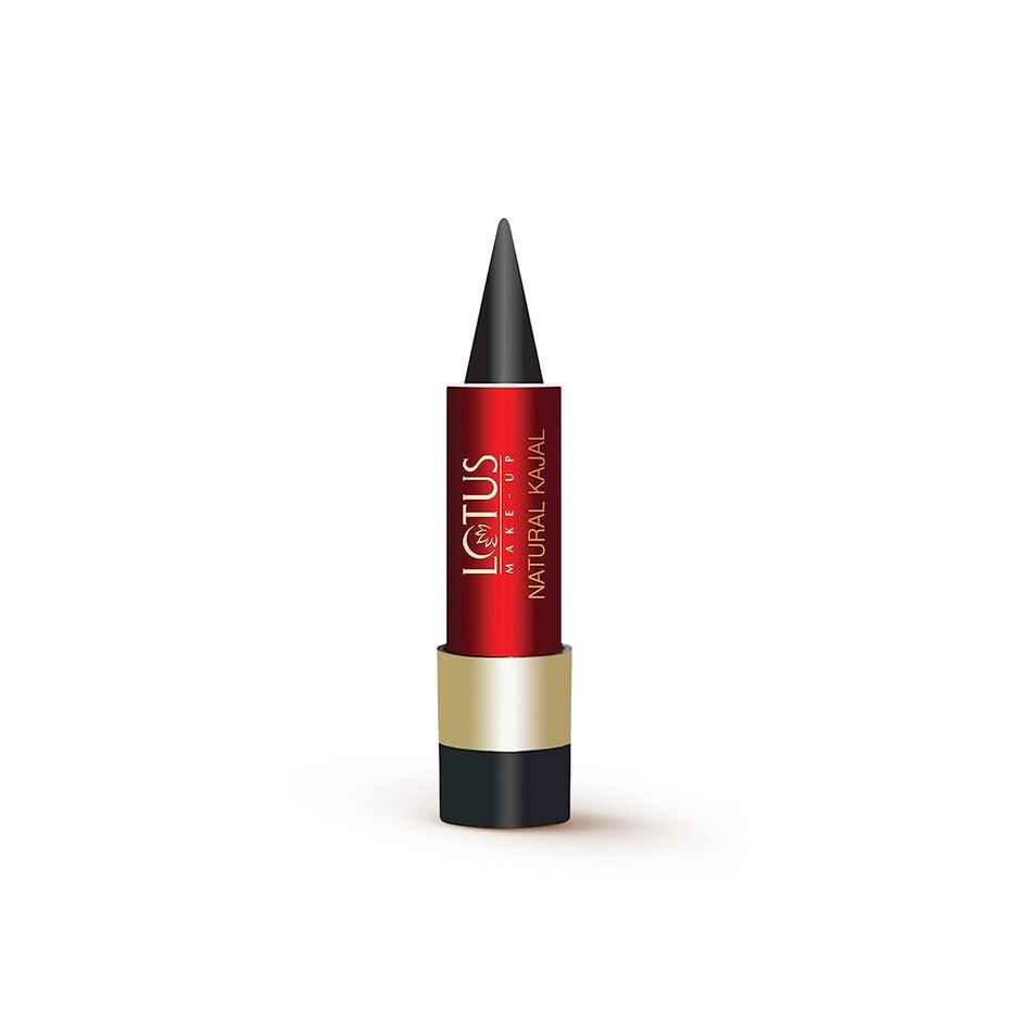 Lotus Make-Up Natural Kajal - Black Nk04 Almond Oil Smudge Proof 100% Natural Ingredients