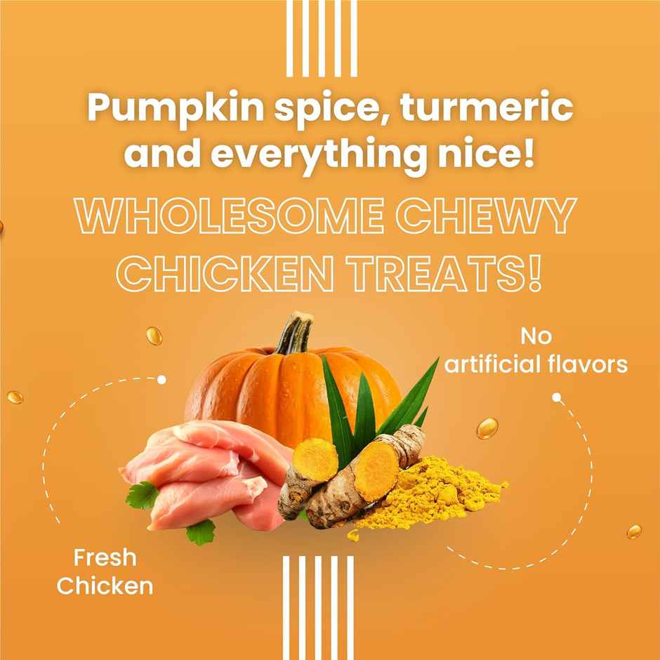 Bark Out Loud Dog Treat & Cat Treat | Turmeric Chewstix | Fresh Chicken,Pumpkin & Grape Seed Extract