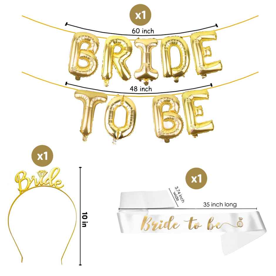 Bride To Be Decoration Set Combo | Pack Of 3 | Party Propz