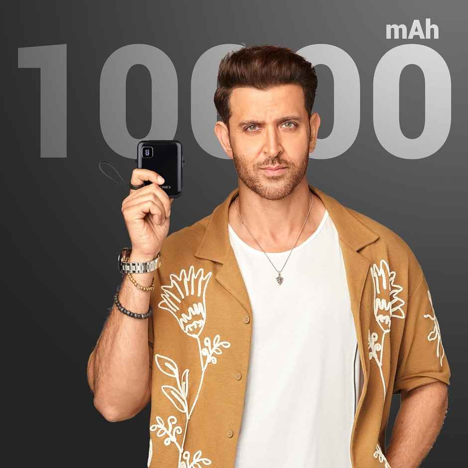 Zebronics MW64 Power Bank, 10K mAh, Rapid Charge, 22.5W Output, Type C Port (Black)