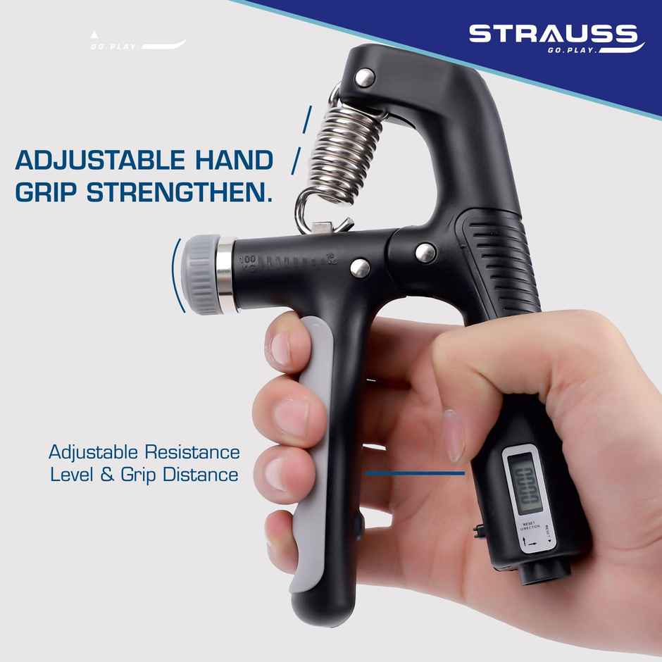 Strauss Adjustable a Shape Hand Grip With Counter | Black