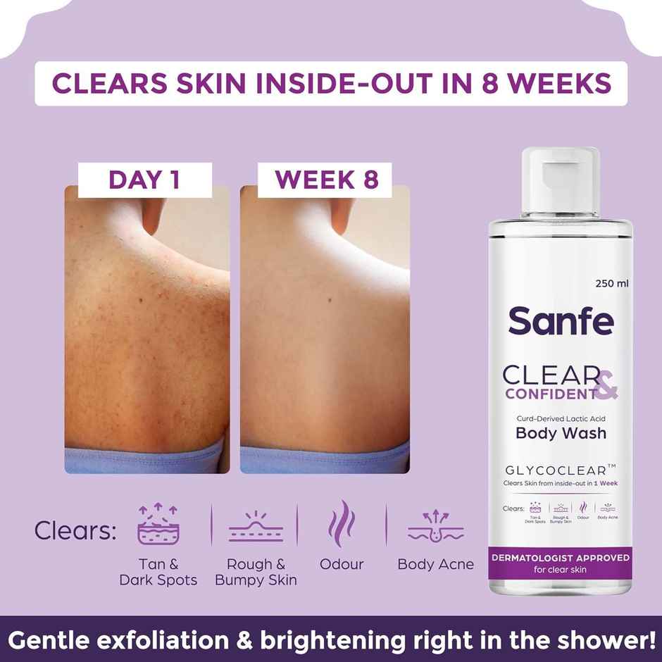 Sanfe Clear & Confident Glycolic Acid Body Wash