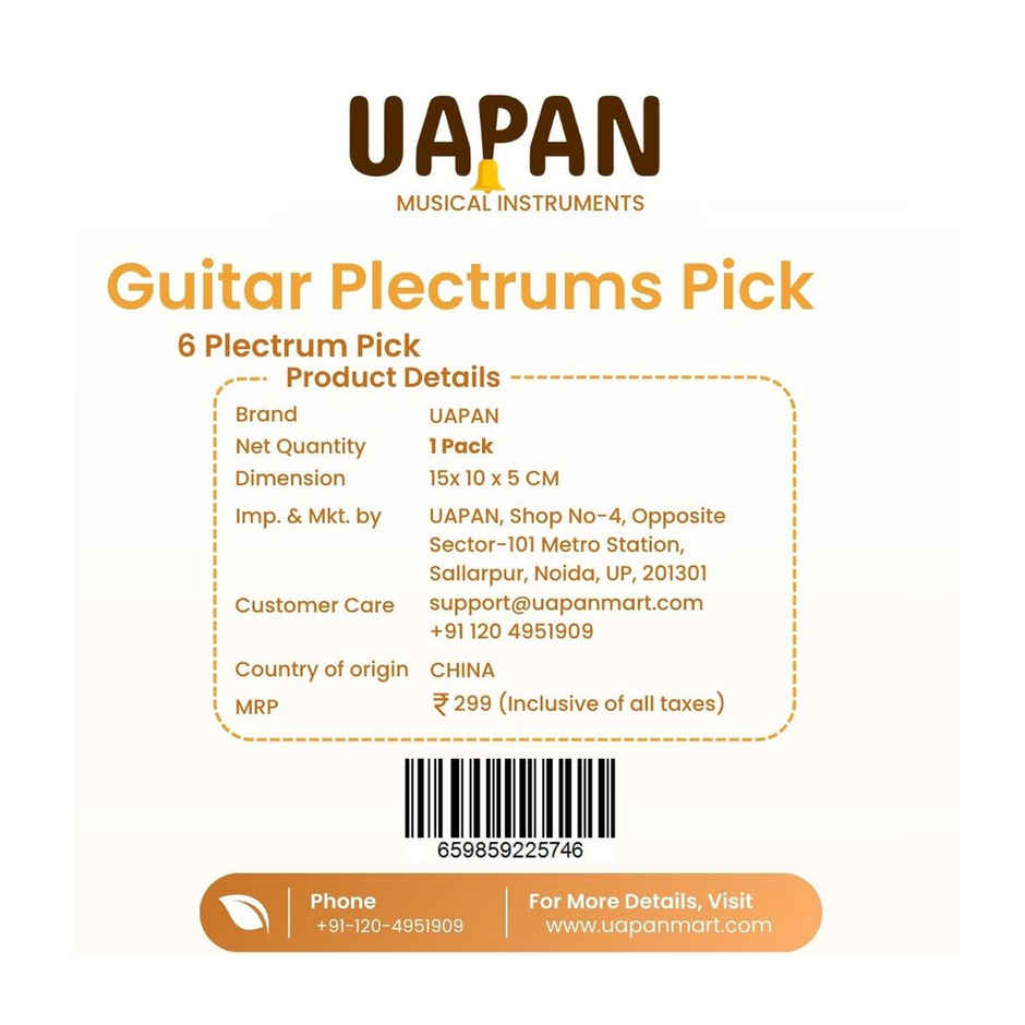 UAPAN Guitar Plectrums Pick 6 Pieces Multi Color with Holder