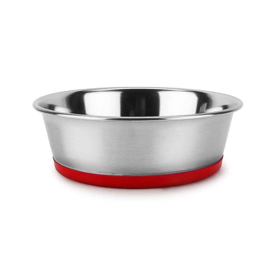 Basil Heavy Anti-Skid Steel Feeding Bowl | Medium Size | for Dogs & Cats