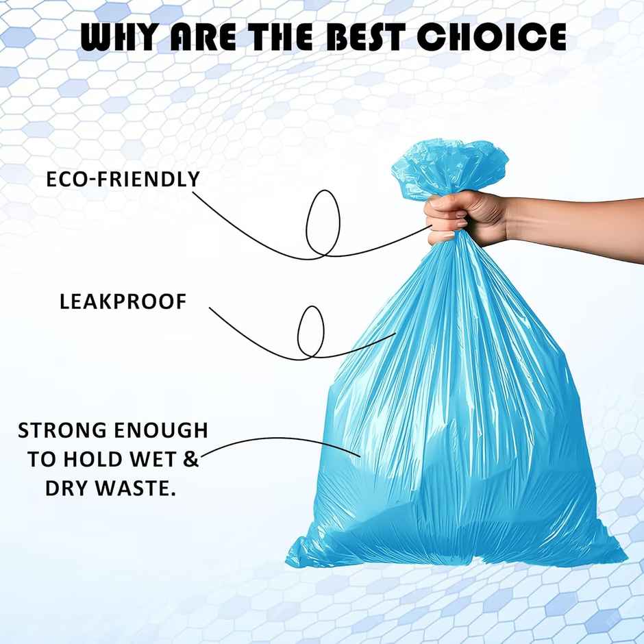 Kuber Industries 24x32 Inches Premium Garbage Bags for Dustbin | 45 Bags (3 Rolls) Blue