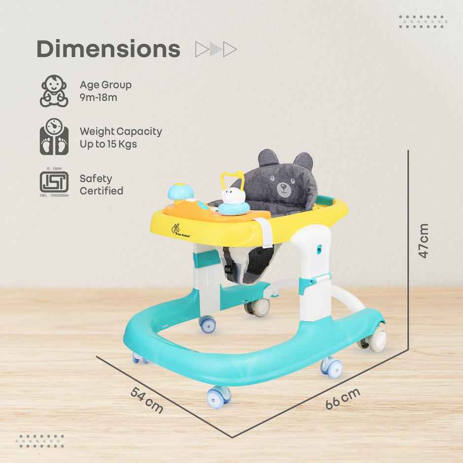 R for Rabbit Little Feet Sportz Walker (Green Yellow)