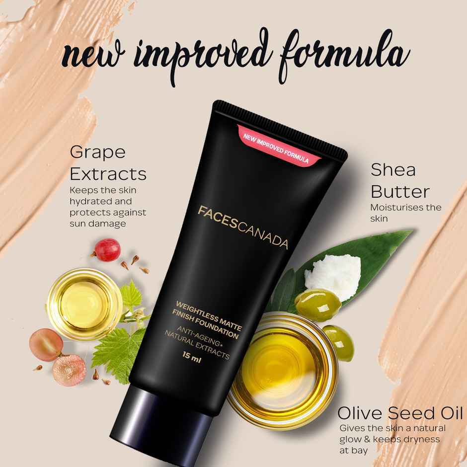 Faces Canada Weightless Matte Finish Foundation | Ivory 01