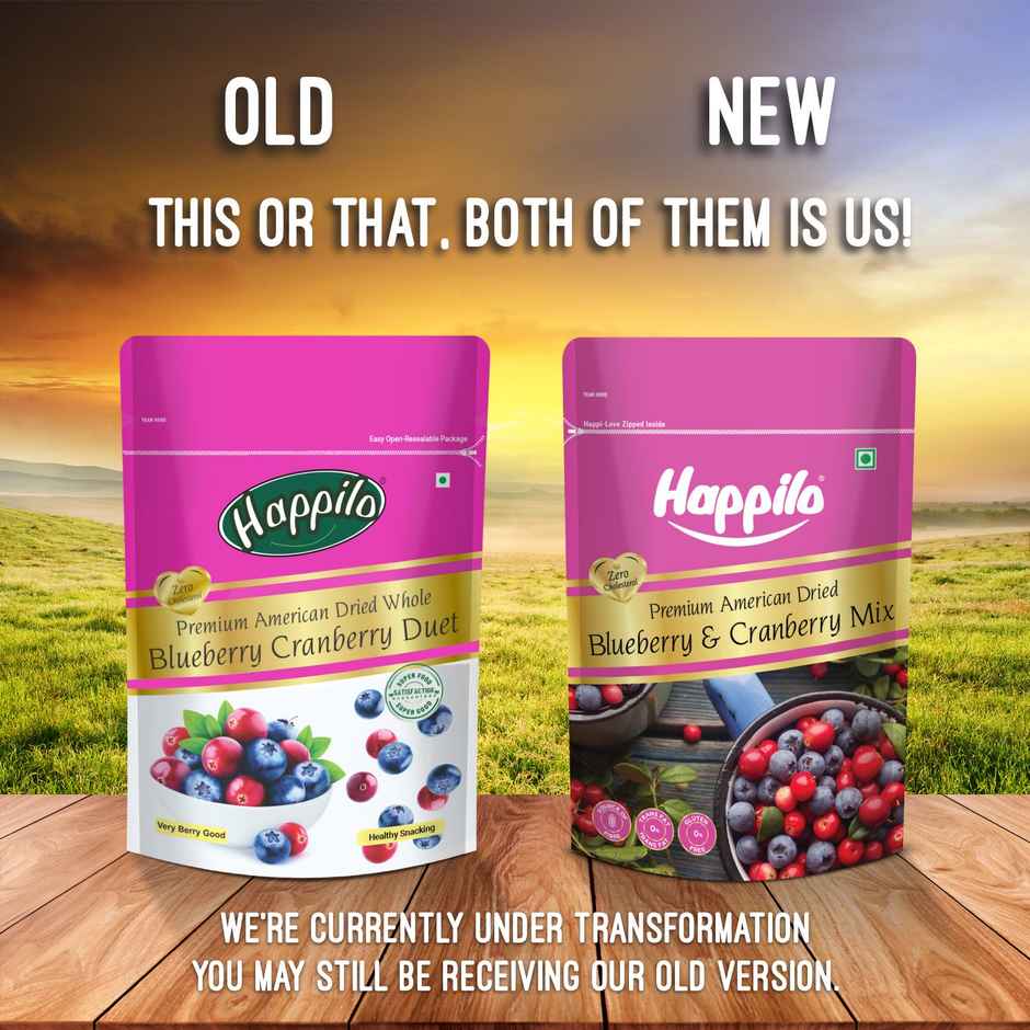 Happilo Dried Blueberry Cranberry Duet|Zero Trans Fat|Dry Fruits