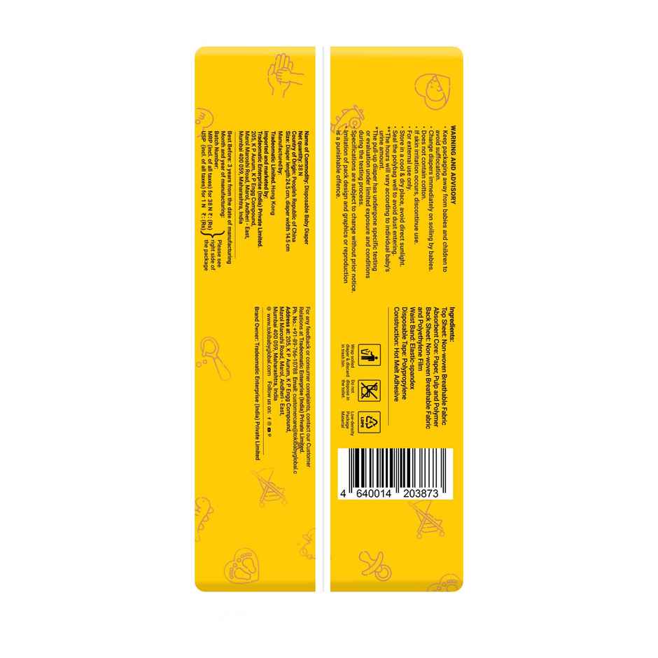 TokiBaby Light Ultra Thin Pull Up Baby Diaper Pants | Size XL |18 Months Above | Pack Of 38