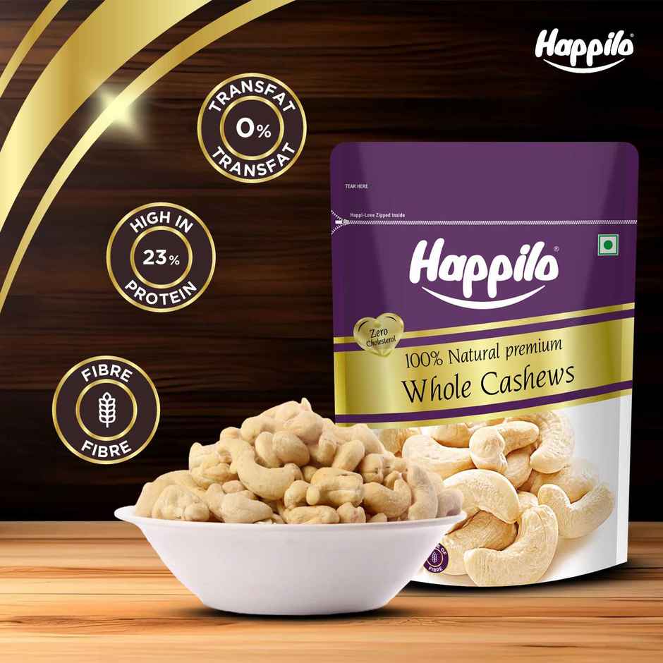Happilo Premium Whole Cashew Nuts | Whole Kaju | Dry Fruits