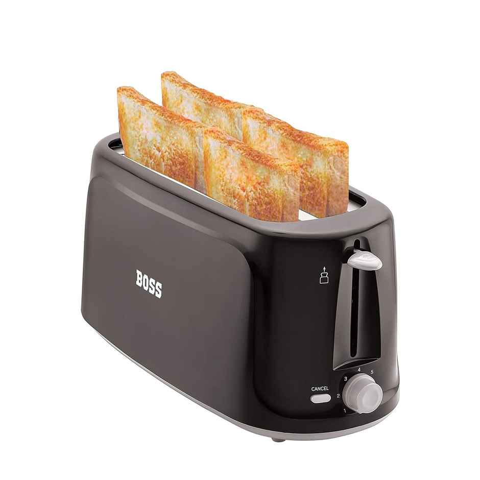 Boss Eden 1100-Watt 4 Slice Automatic Pop-Up Toaster 1100 Watts - Black