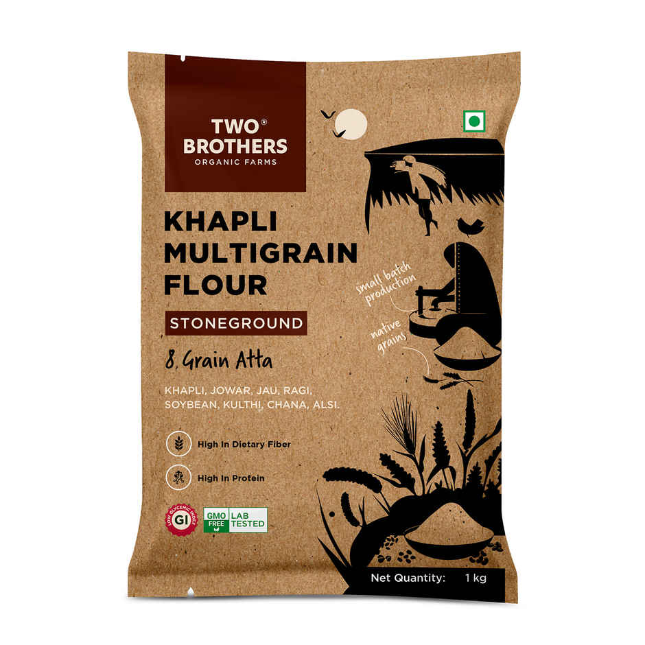 Two Brothers Organic Farms Khapli Multigrain Atta | 8 grains in 1