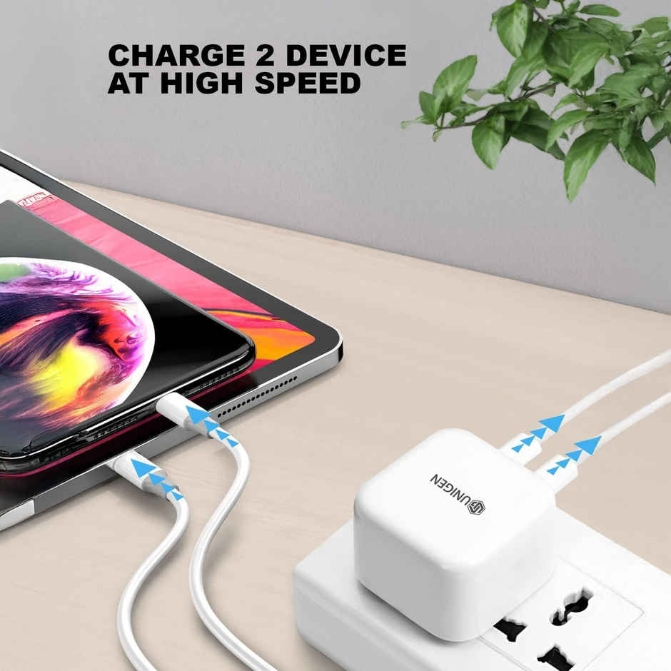 Unigen 35W Dual Usb-C Port Compact Power Adapter Pd 3.0 Usb Type C Plug Fast Wall Charger Block