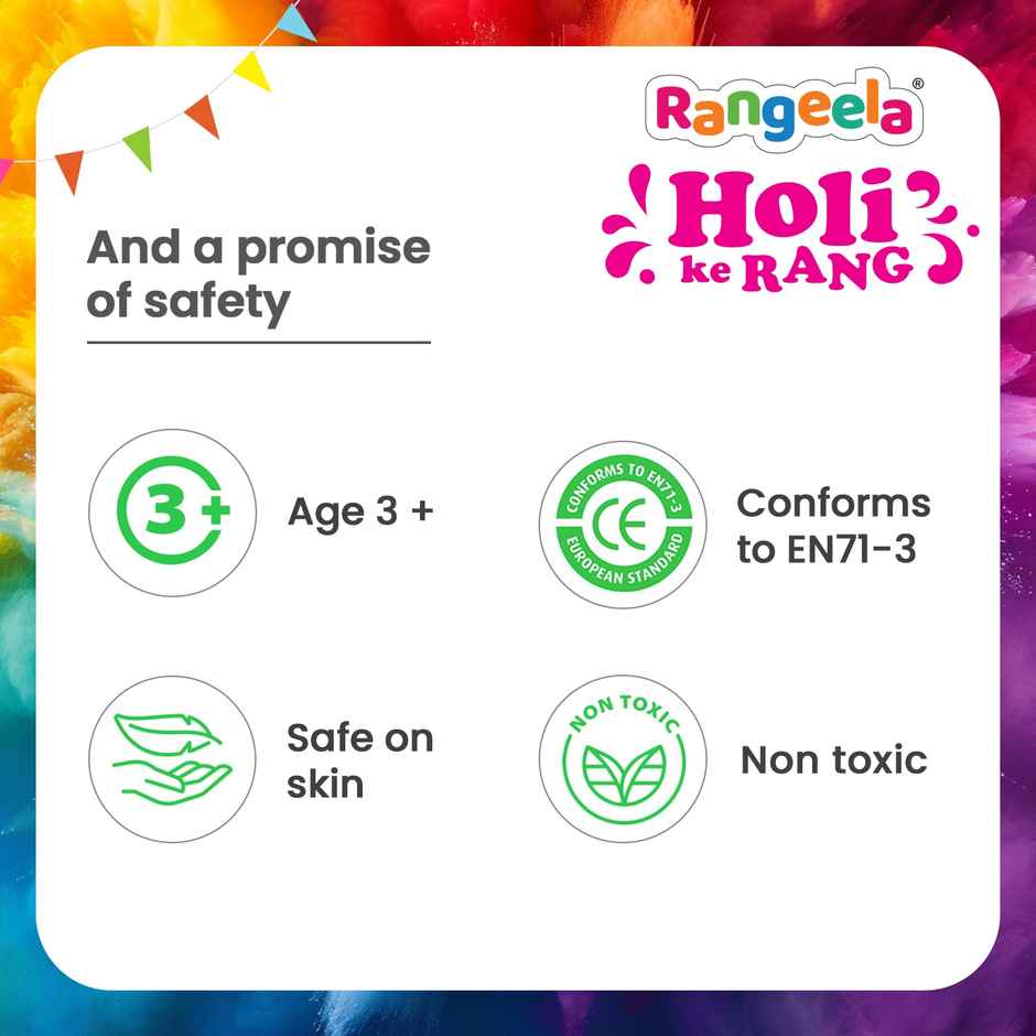 Rangeela Holi Ke Rang Colours Non Toxic | Easily Washable And Safe On Skin | Electric Green