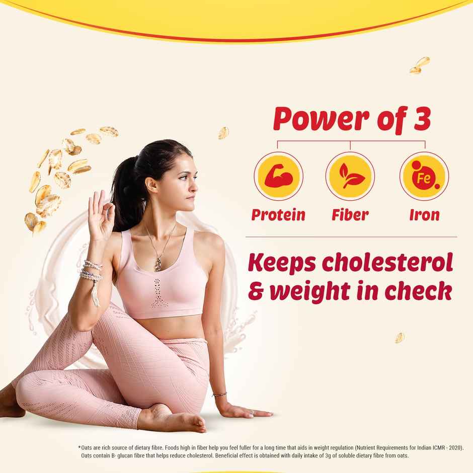 Saffola Oats, Instant Rolled Oats, Soft & Creamy Oats, Power of Protein, Iron & Fibre