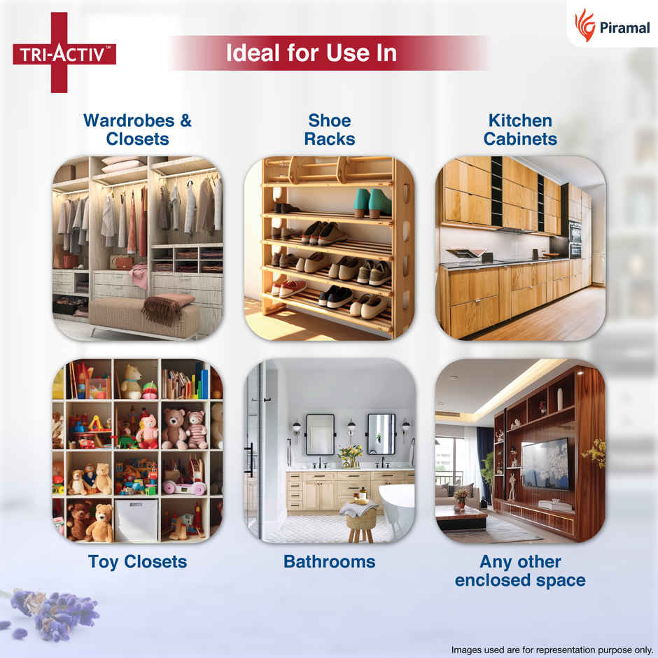 Tri-Activ Moisture Absorbers, Dehumidifier For Wardrobe, Closet, Shoe Rack - Lavender