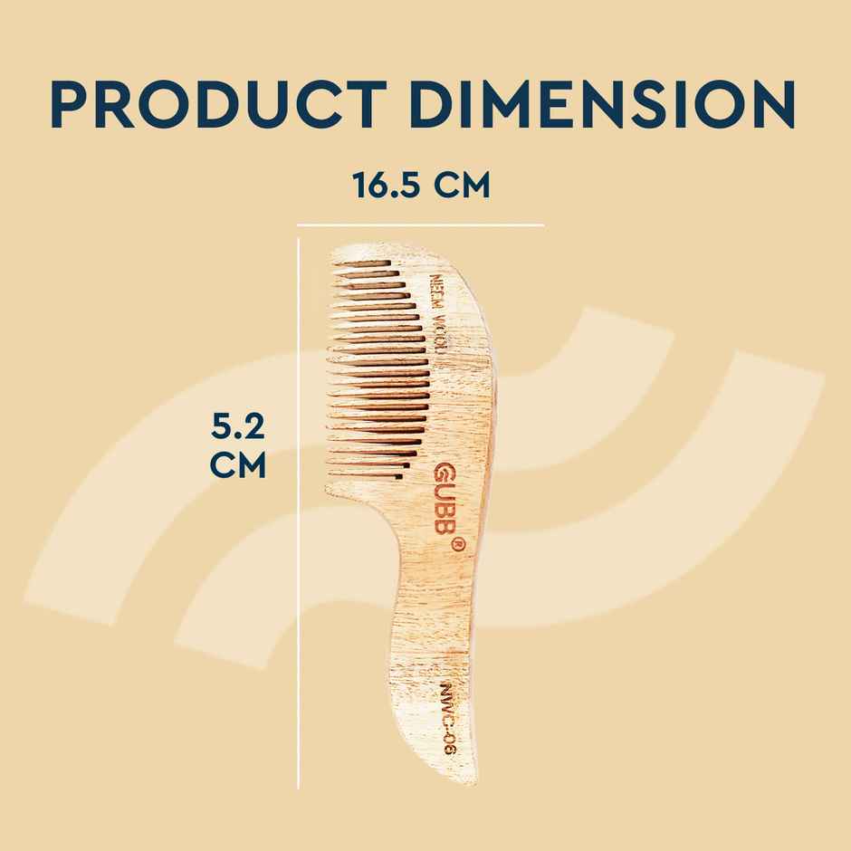GUBB Small Handle Neem Wood Comb