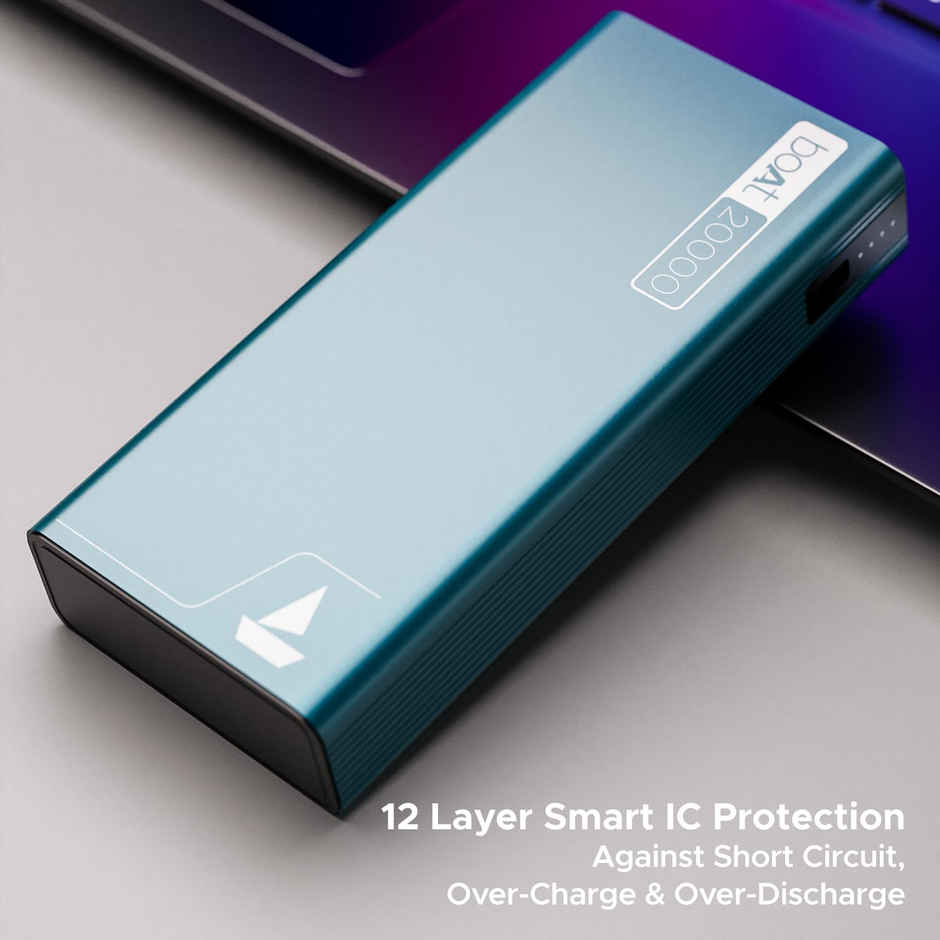 boAt 20000 mAh Power Bank w/ 2-Way 22.5W Fast Charging & Smart Power Management - PB400 (Steel Blue)