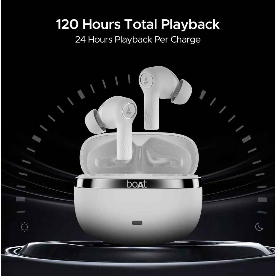 boAt Nirvana Ion TWS Earbuds with mic, 120HRS Battery, Crystal Bionic Sound w/Dual EQ Modes, 4Mics ENx, App Support, Low Latency, IPX4, v.5.2 Bluetooth - Ivory White
