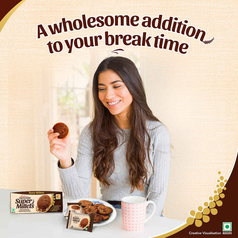 Super Millets Ragi & Jowar Chocochip Cookies by Sunfeast Farmlite